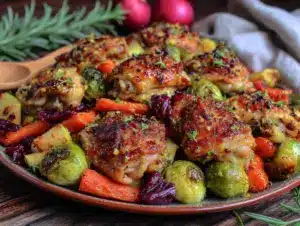 easy fall sheet pan chicken and vegetables - featured image