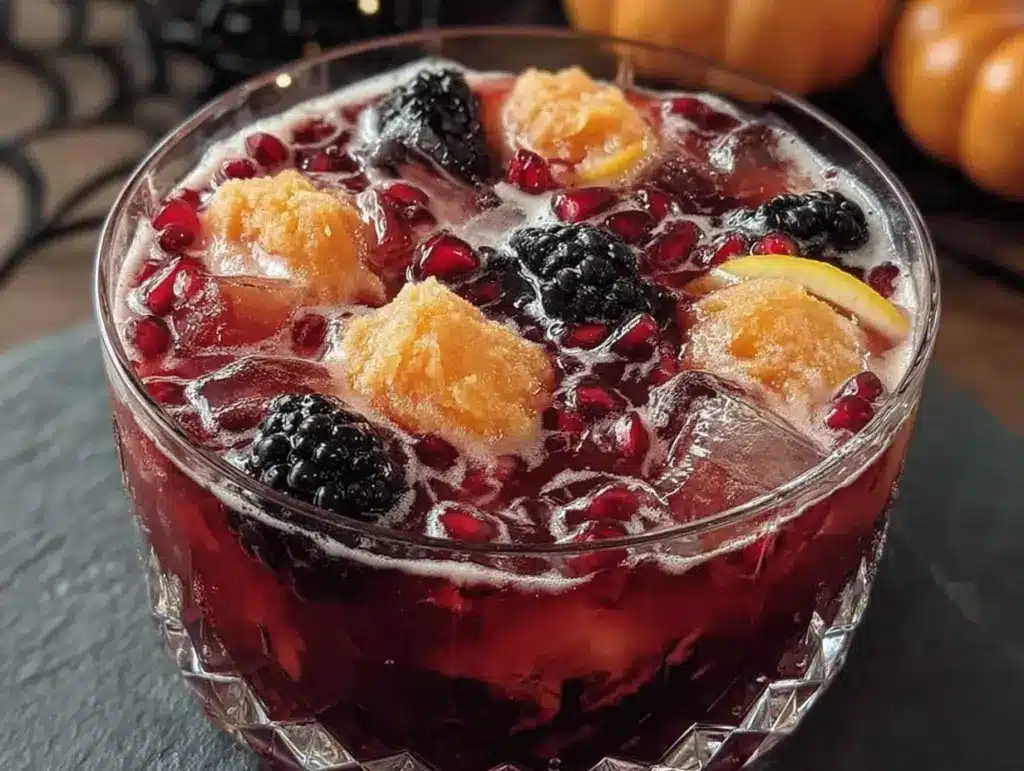easy halloween punch with sherbet float - featured image