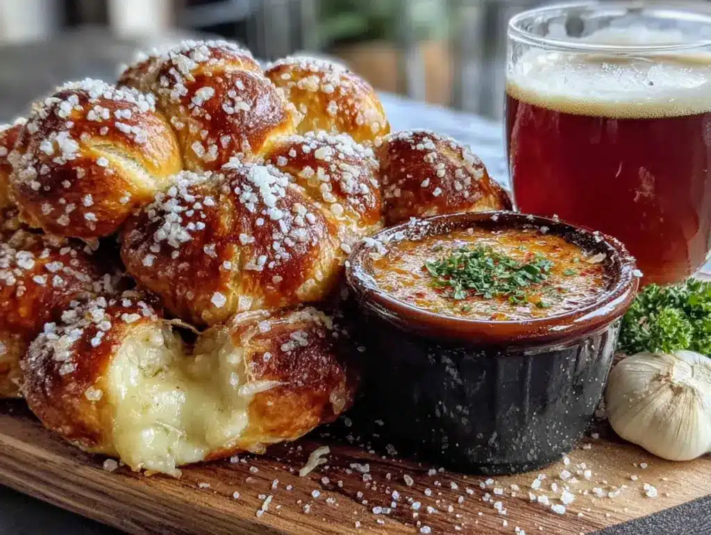 Easy Homemade Soft German Pretzel Bites with Beer Cheese Dip - featured image
