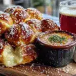 Easy Homemade Soft German Pretzel Bites with Beer Cheese Dip - featured image