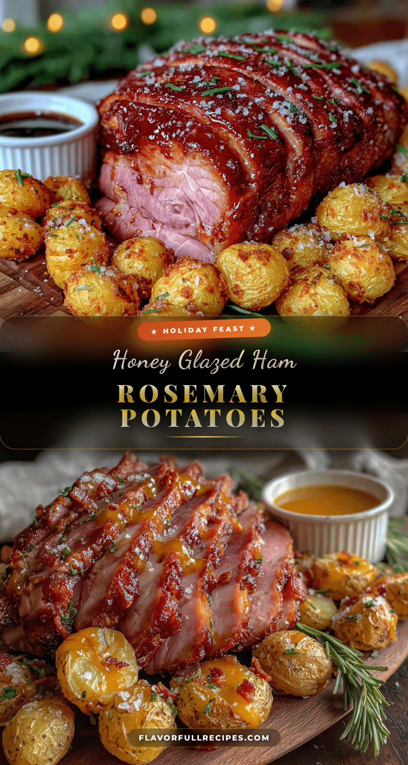 easy honey glazed ham with rosemary roasted potatoes recipe