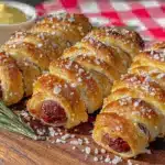 easy mummy pretzel dogs for halloween - featured image