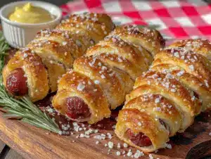 easy mummy pretzel dogs for halloween - featured image