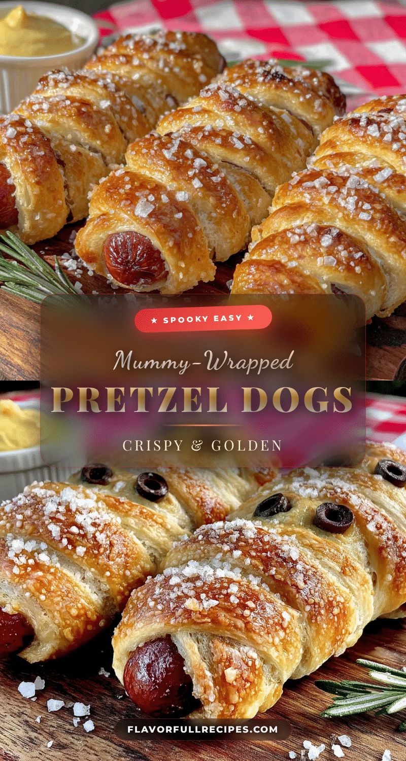 easy mummy pretzel dogs for halloween recipe