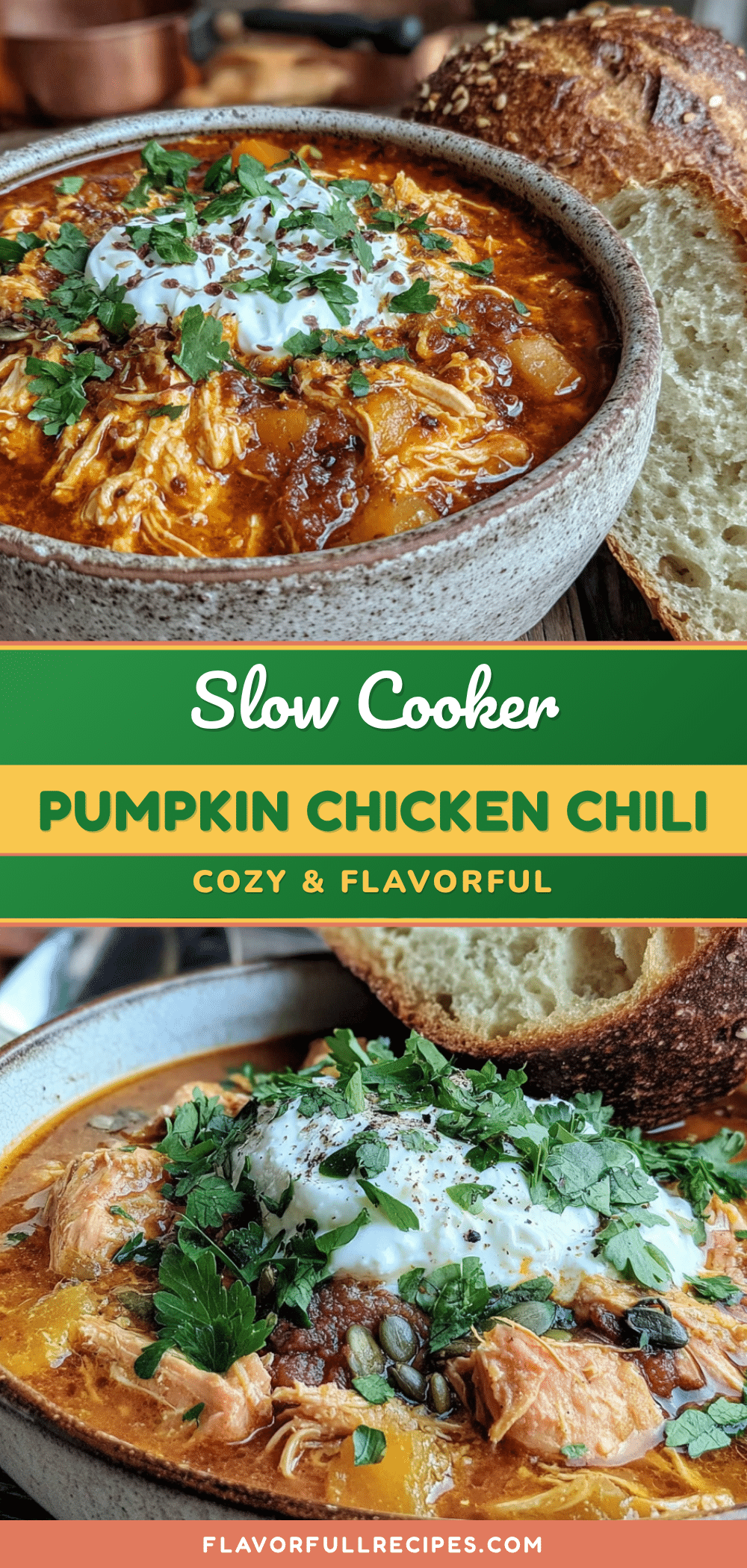 easy slow cooker chicken pumpkin chili recipe