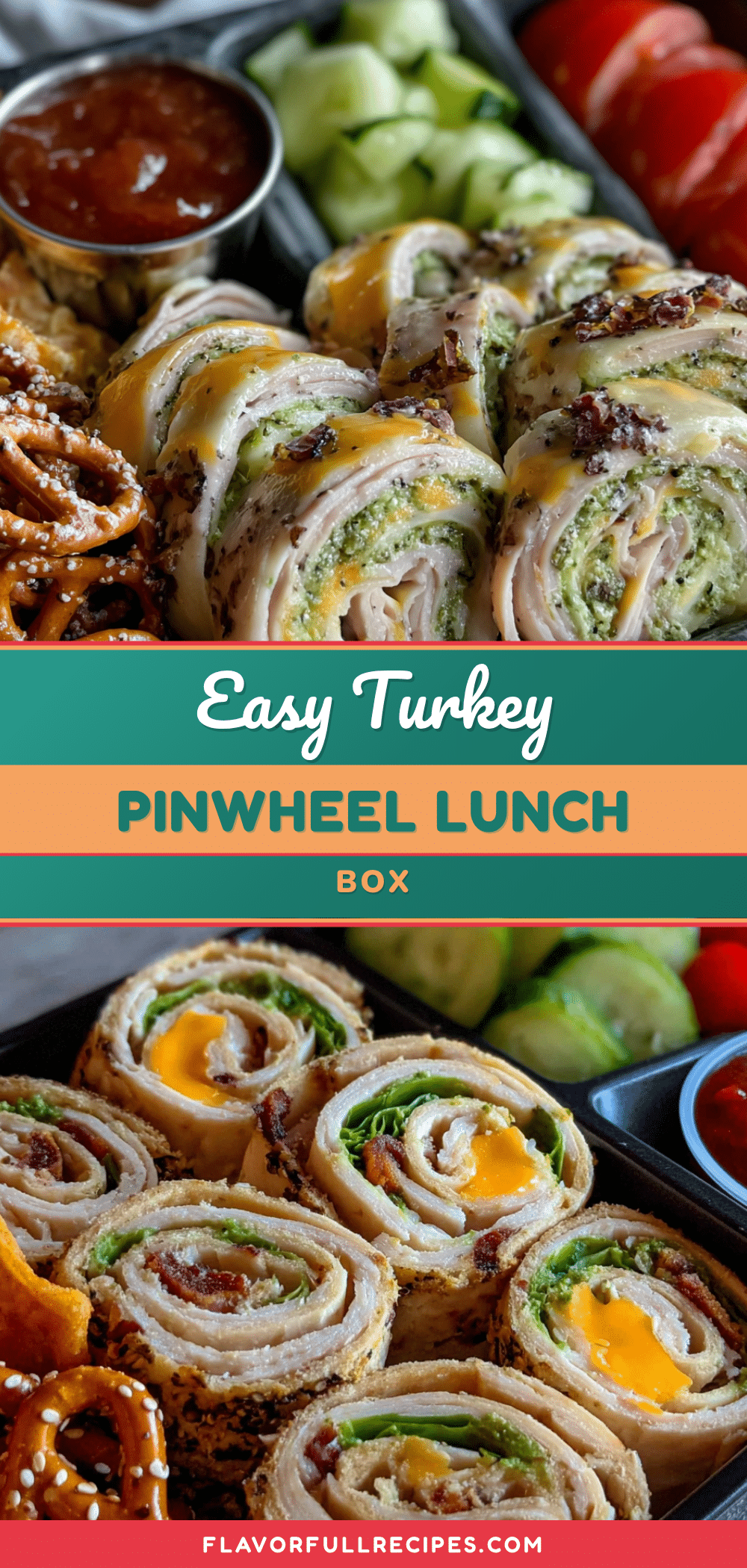 easy turkey pinwheel bento box lunch recipe