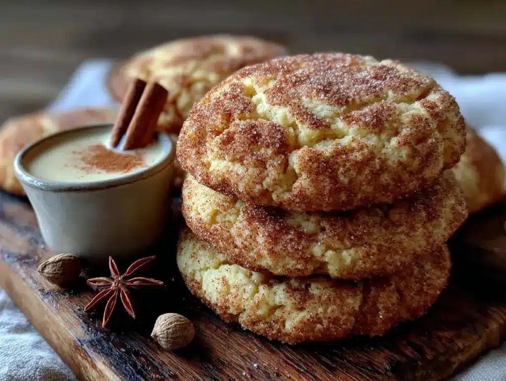 Eggnog Snickerdoodle Cookies - featured image