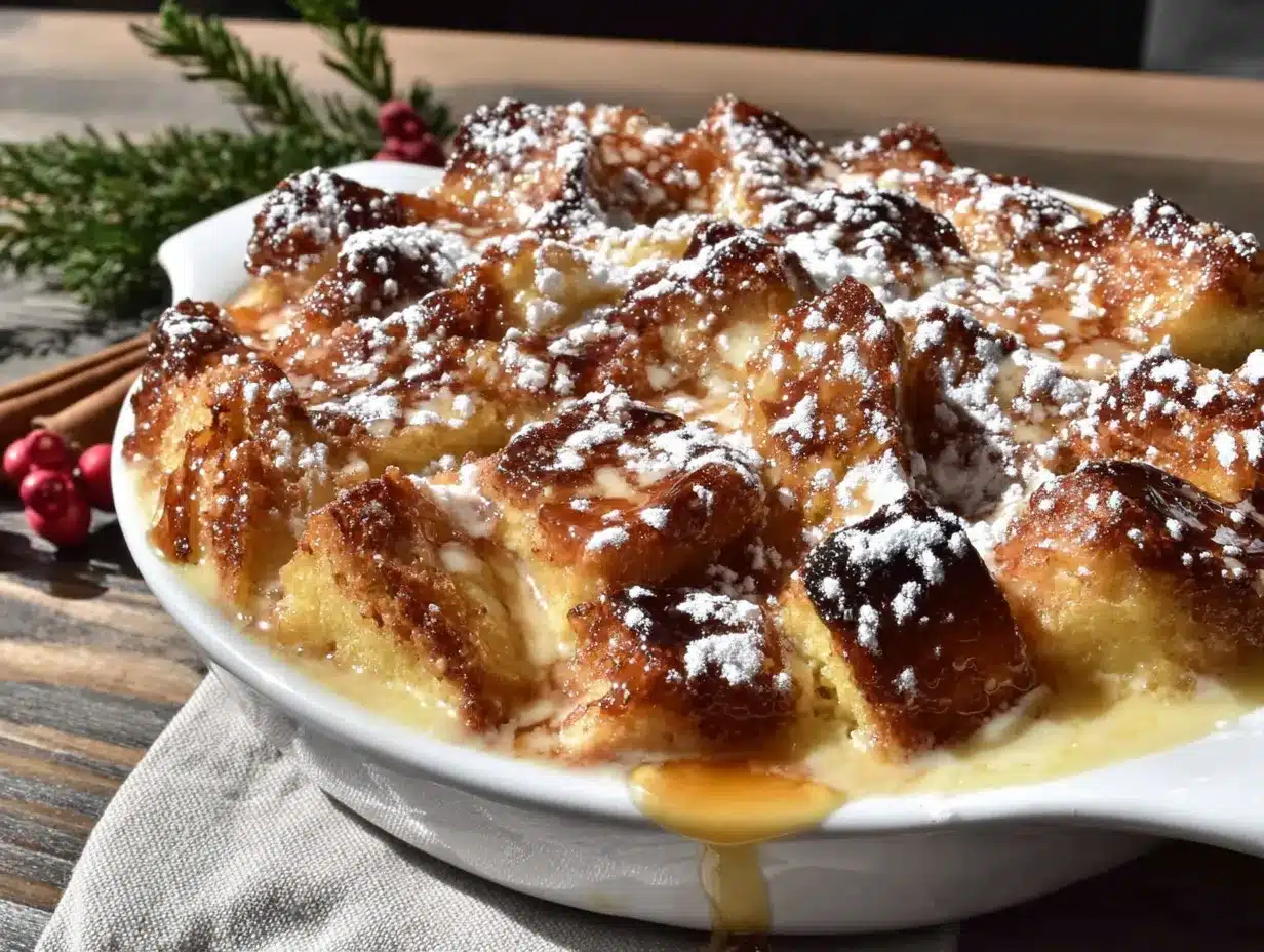 egnog french toast bake preparation steps