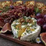 fall harvest charcuterie board with fig and goat cheese - featured image