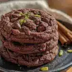 fudgy double chocolate pumpkin chip cookies - featured image