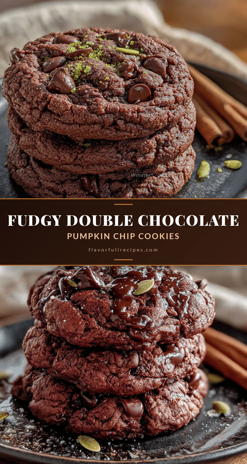 fudgy double chocolate pumpkin chip cookies recipe