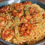 garlic butter shrimp pasta - featured image