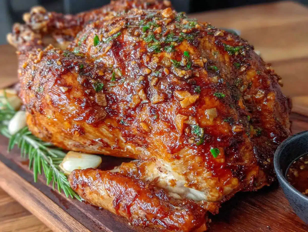 garlic herb butter roasted turkey - featured image