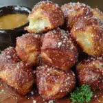 german pretzel bites with beer cheese dip - featured image
