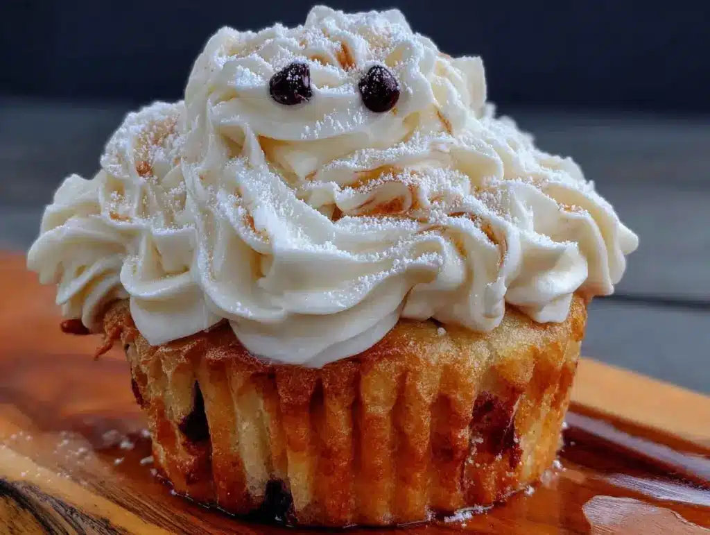 ghost cupcakes with cream cheese frosting - featured image