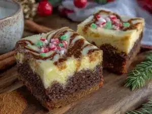 gingerbread cheesecake bars - featured image