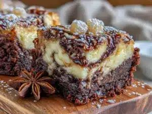 gingerbread cheesecake swirl brownies - featured image