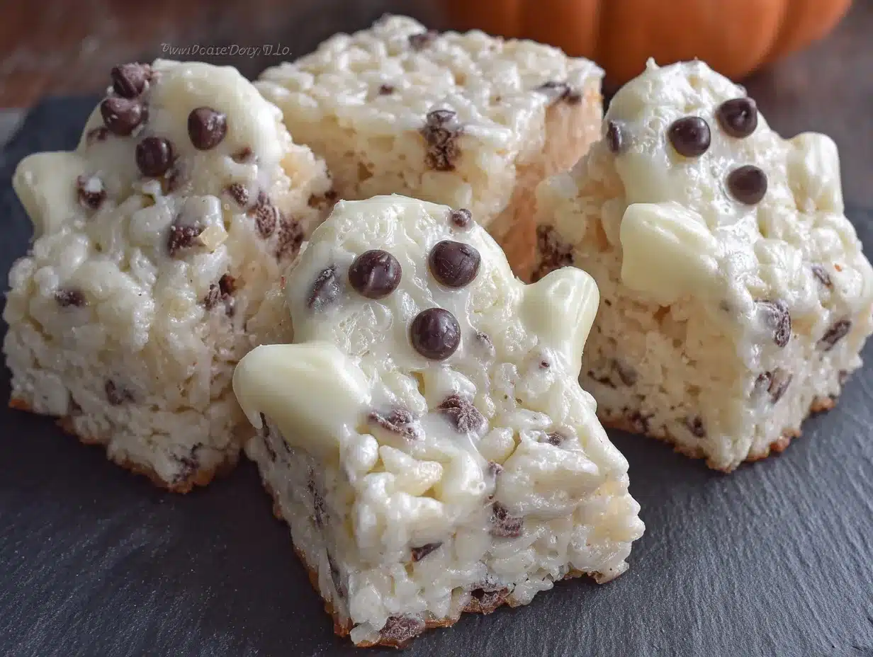 Halloween Rice Krispie Ghost Treats preparation steps