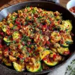 healthy ground turkey zucchini skillet - featured image