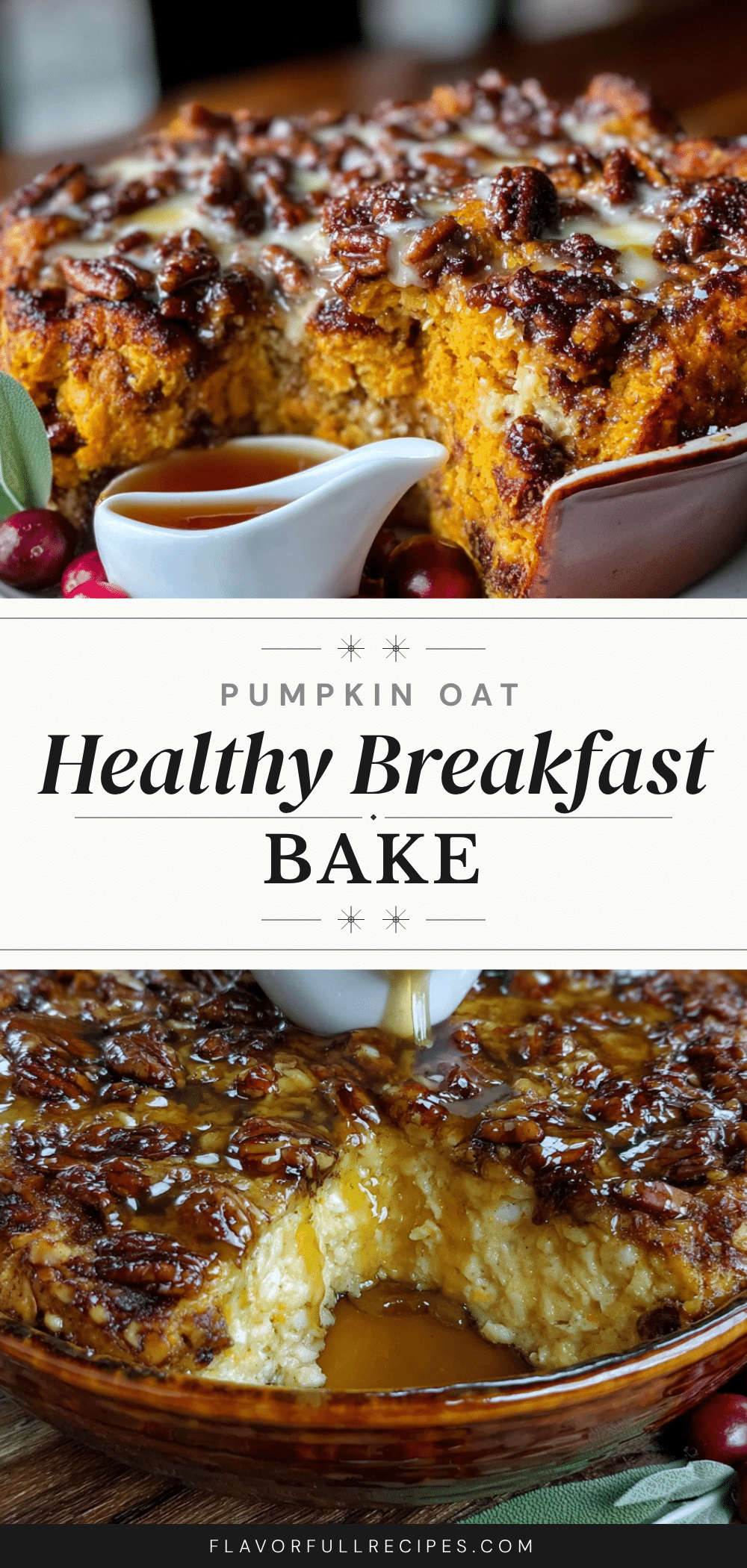 healthy pumpkin oat breakfast bake recipe