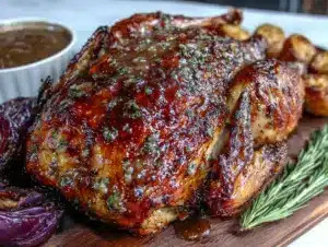 herb butter spatchcock turkey - featured image