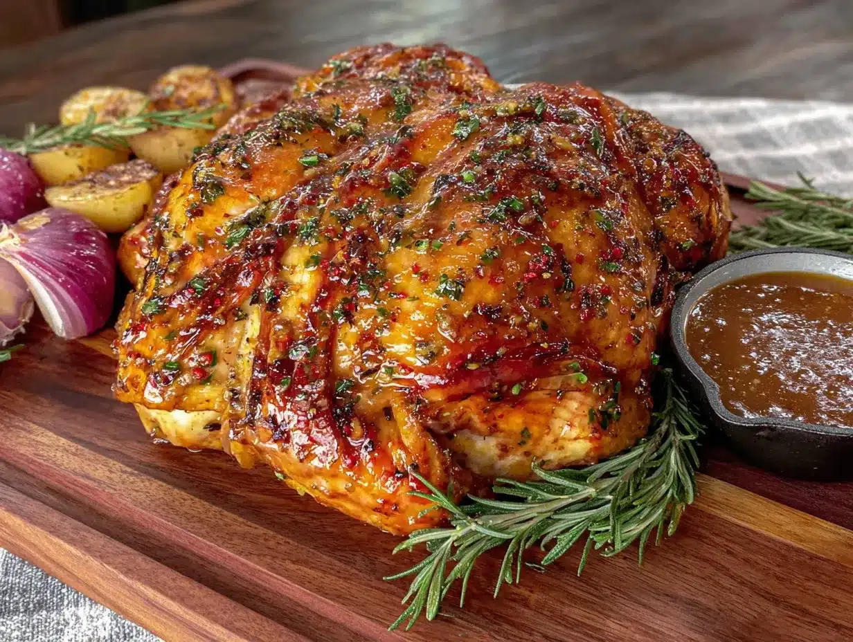 herb butter spatchcock turkey preparation steps