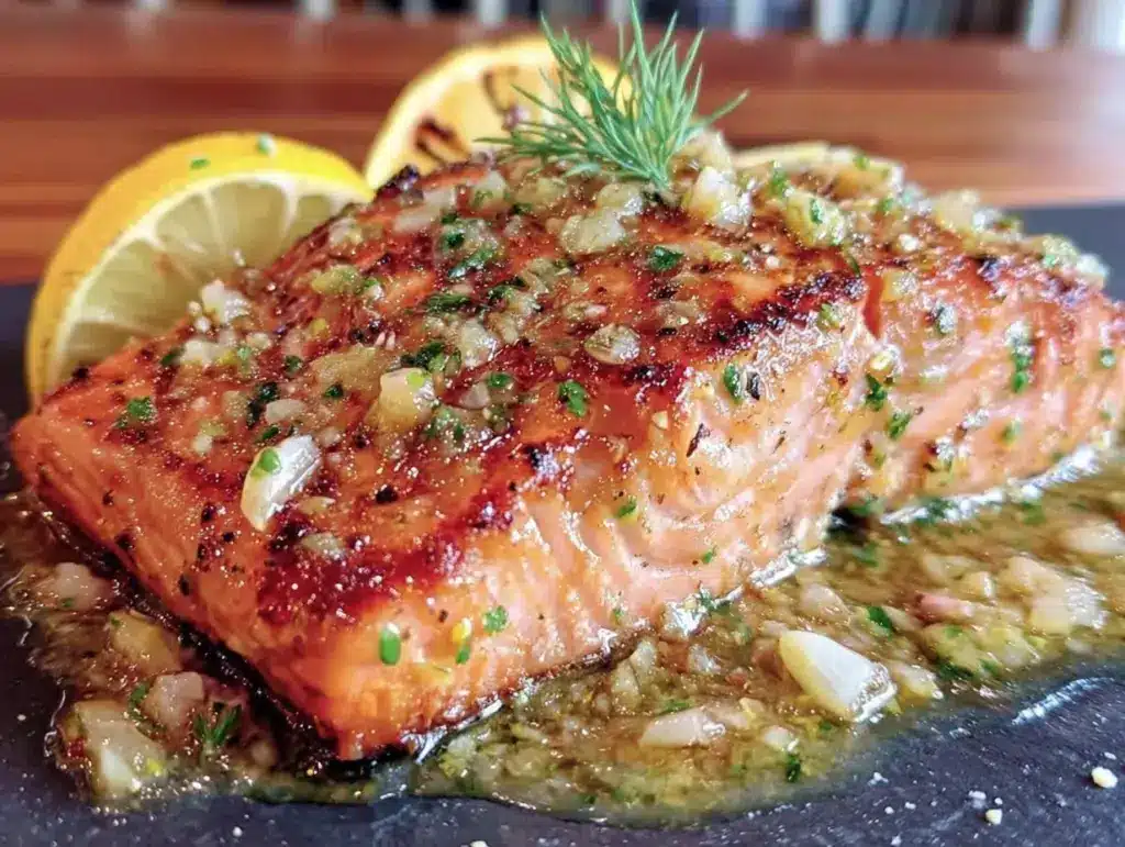 lemon butter baked salmon - featured image