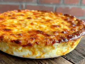 lightened up buffalo chicken dip with crispy cheese - featured image