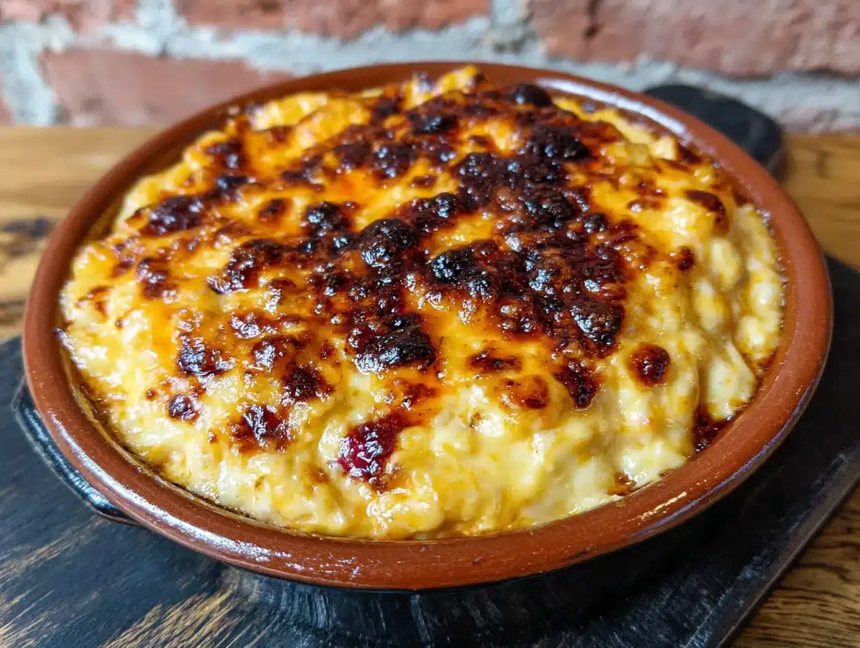 lightened up buffalo chicken dip with crispy cheese preparation steps