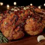 lighter garlic herb butter roasted turkey - featured image