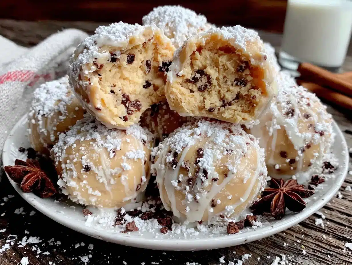 lighter gingerbread cookie dough truffles - featured image