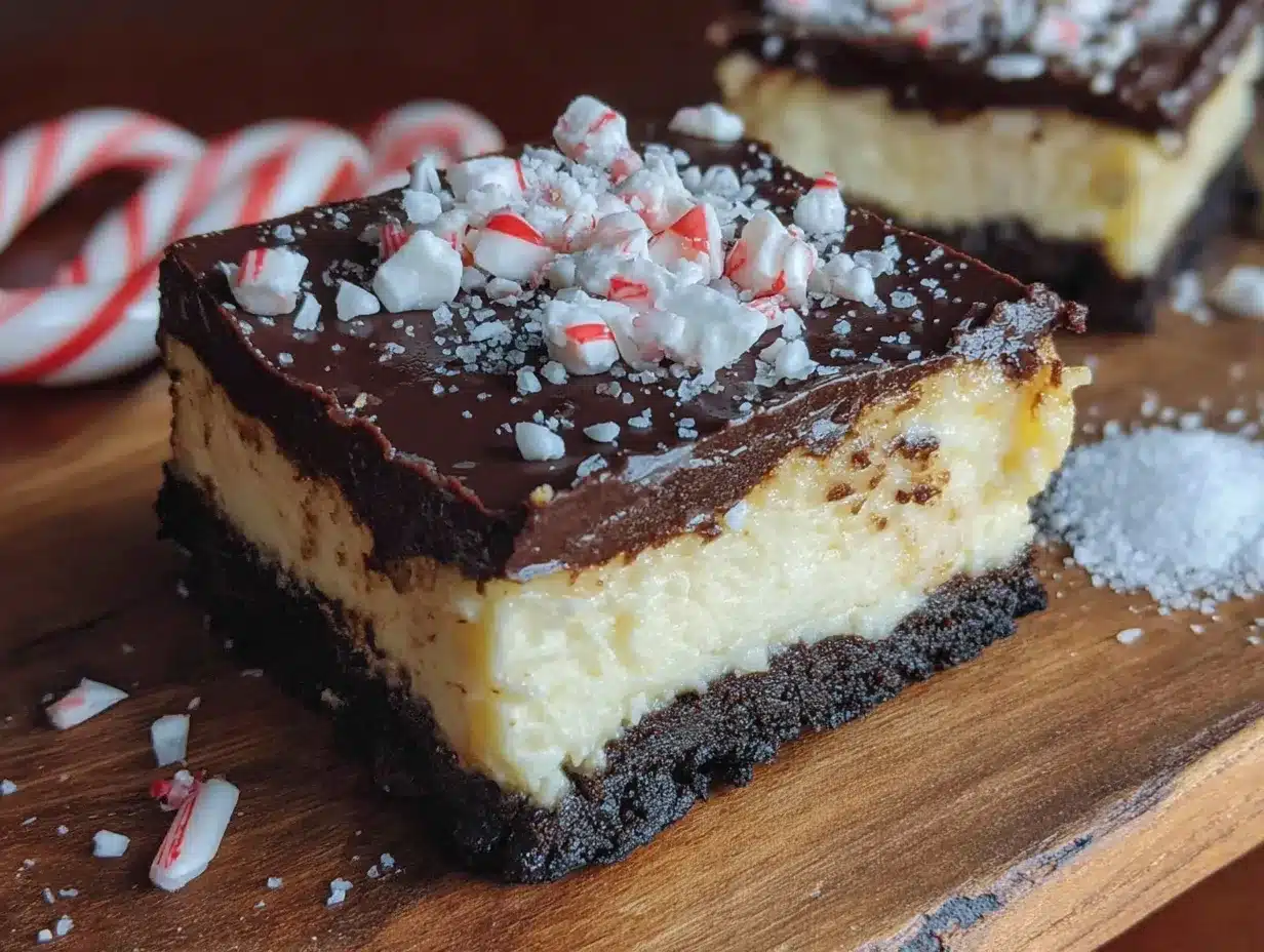 Lighter Peppermint Bark Cheesecake Bars preparation steps