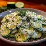 low carb creamy dill cucumber salad - featured image