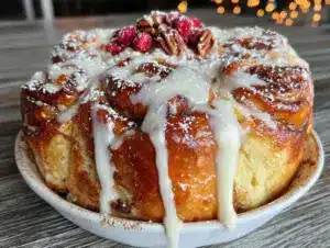 maple cinnamon roll casserole - featured image