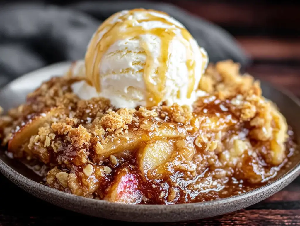 miso caramel apple crumble - featured image