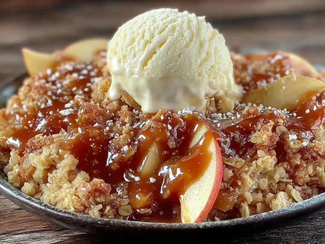 miso caramel apple crumble preparation steps