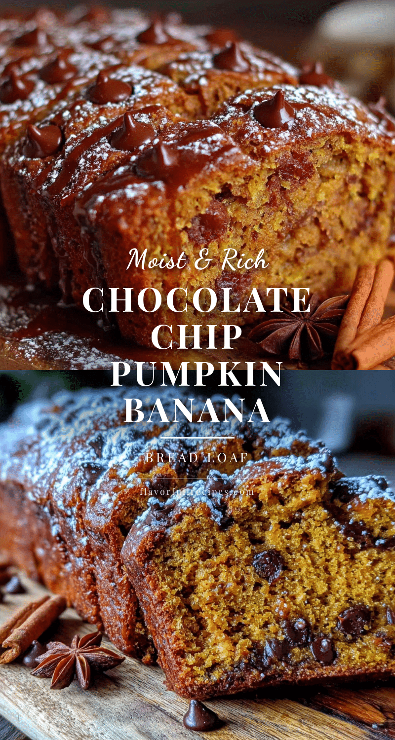 moist chocolate chip pumpkin banana bread recipe