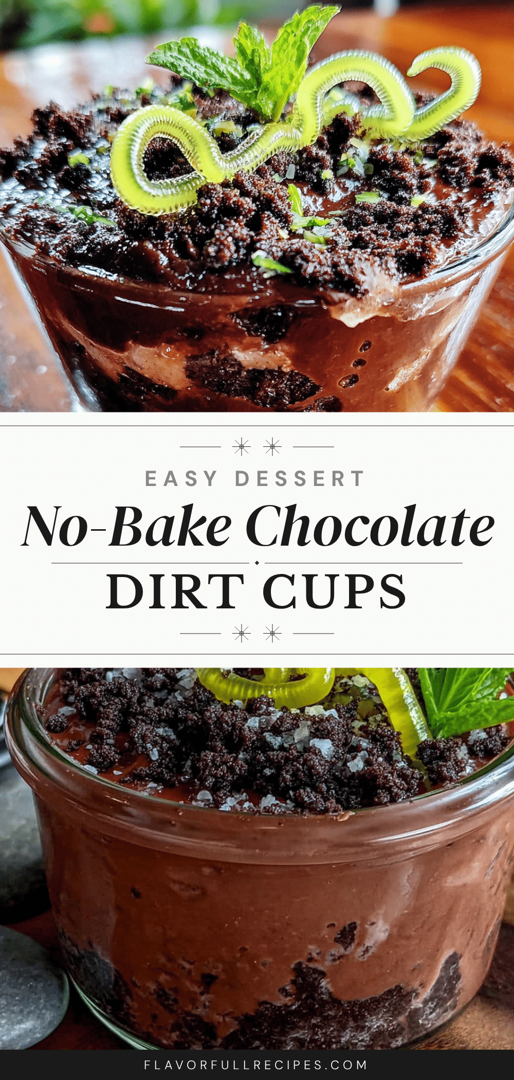 no-bake dirt cups with gummy worms recipe