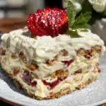 no-bake strawberry icebox cake - featured image