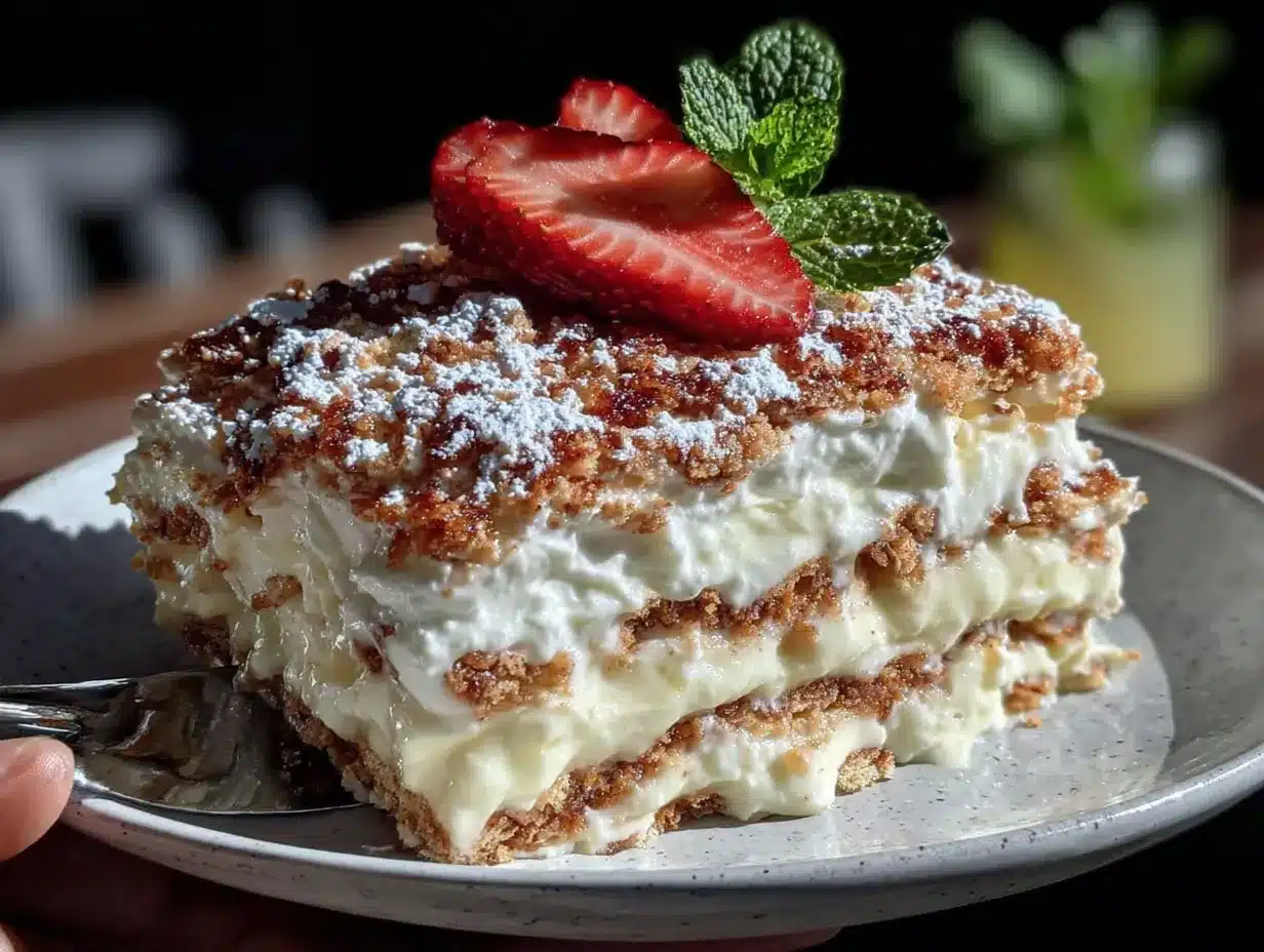 no-bake strawberry icebox cake preparation steps