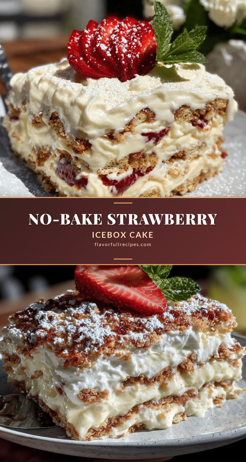 no-bake strawberry icebox cake recipe
