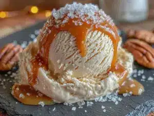 no-churn salted caramel ice cream - featured image