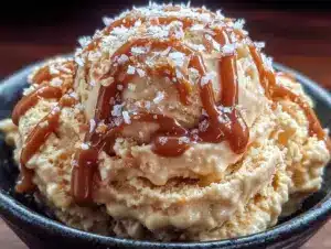 no-churn salted caramel ice cream - featured image