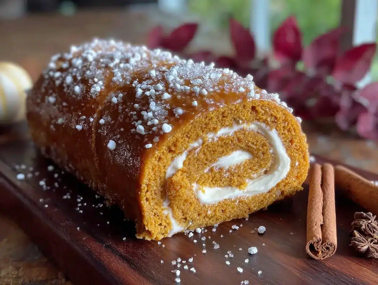 no-crack pumpkin roll with cream cheese filling preparation steps