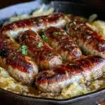 Oktoberfest Bratwurst and Sauerkraut Skillet - featured image