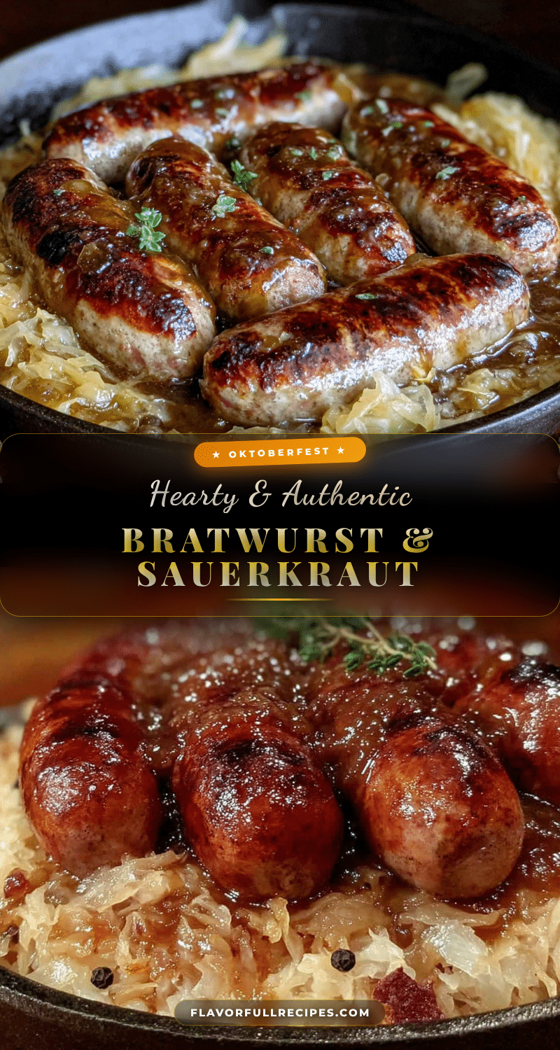 Oktoberfest Bratwurst and Sauerkraut Skillet recipe