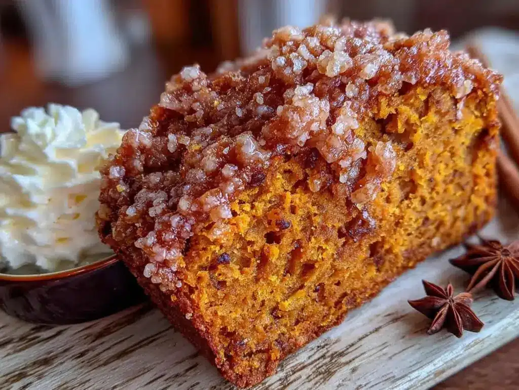 one-bowl pumpkin bread with streusel - featured image