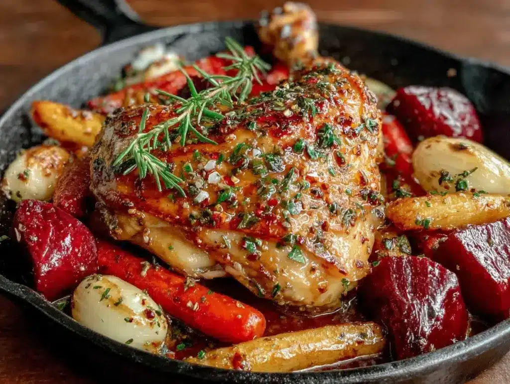 one-pan fall harvest chicken - featured image