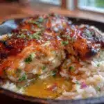 one-pan garlic butter chicken and rice - featured image