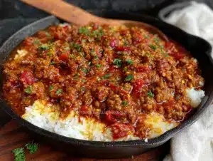 one pan ground beef rice - featured image